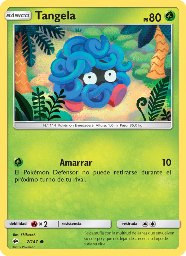Tangela 7 — Sombras Ardientes (Spanish Pokémon TCG card)