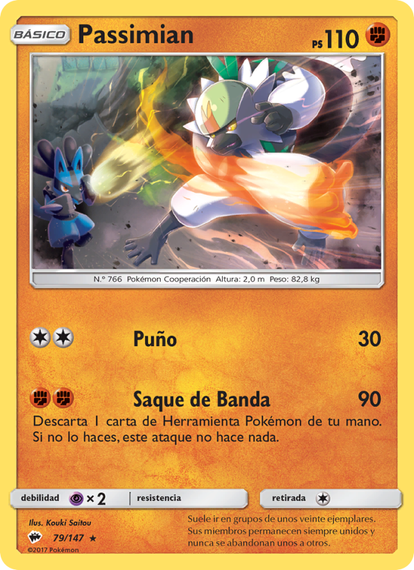 Passimian 79 — Sombras Ardientes (Spanish Pokémon TCG card)