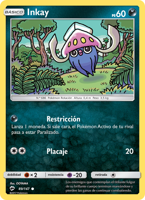 Inkay 89 — Sombras Ardientes (Spanish Pokémon TCG card)