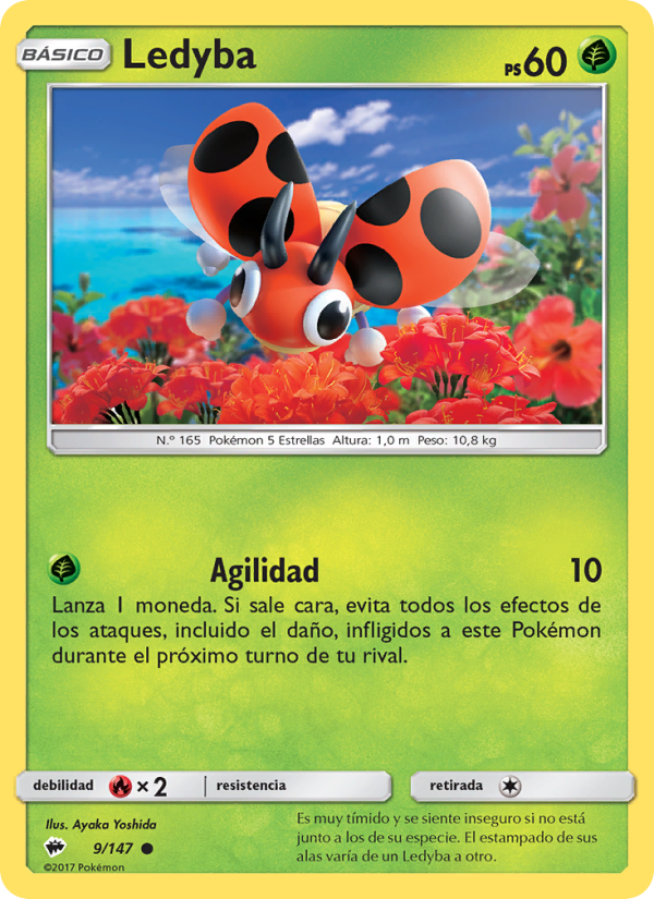 Ledyba 9 — Sombras Ardientes (Spanish Pokémon TCG card)