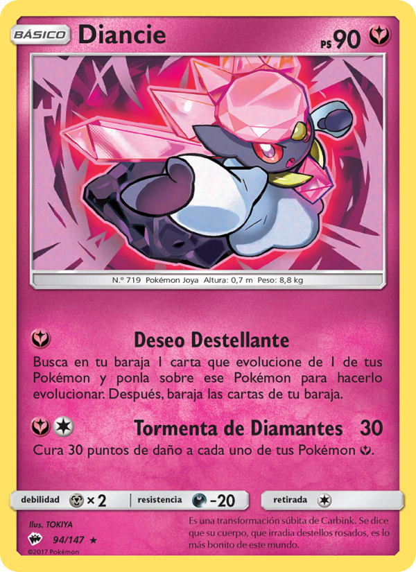 Diancie 94 — Sombras Ardientes (Spanish Pokémon TCG card)