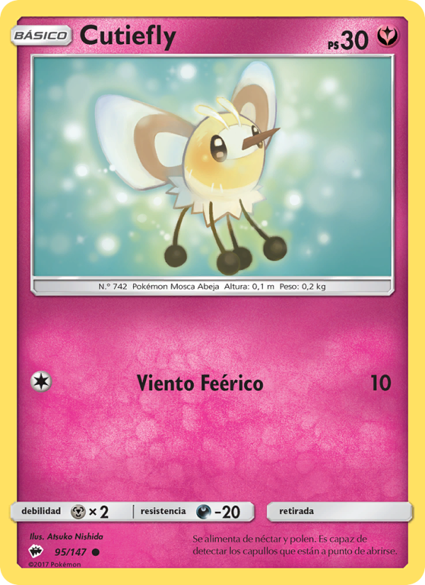 Cutiefly 95 — Sombras Ardientes (Spanish Pokémon TCG card)