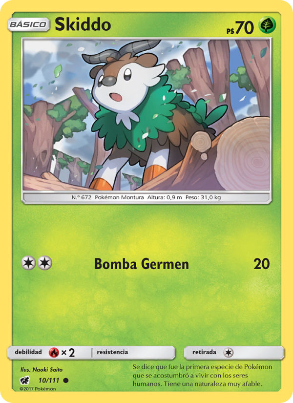 Skiddo 10 — Invasión Carmesí (Spanish Pokémon TCG card)