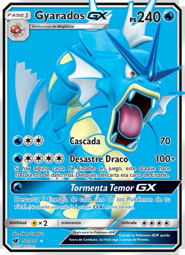 Gyarados GX 101 — Invasión Carmesí (Spanish Pokémon TCG card)