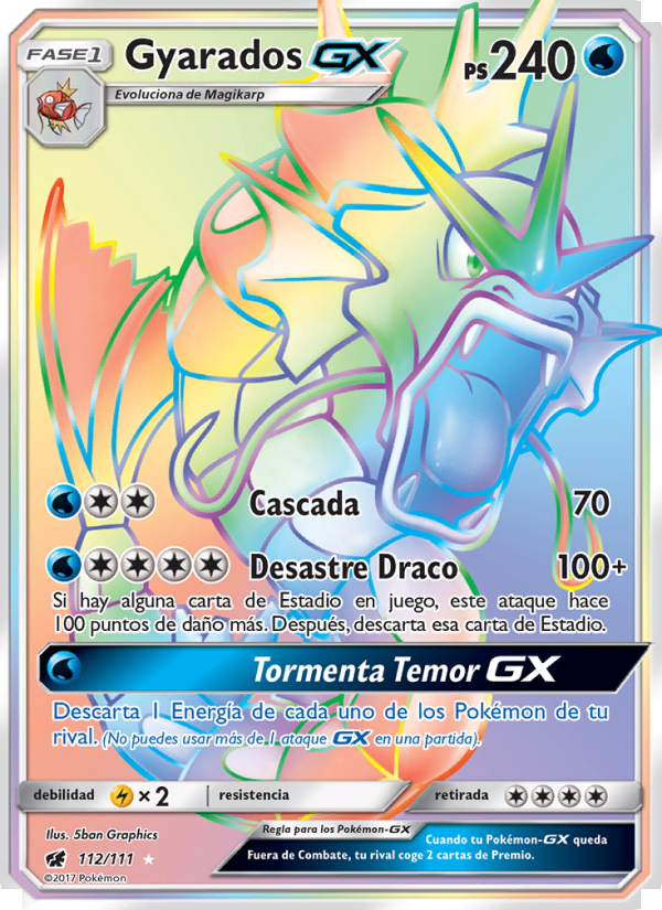 Gyarados GX 112 — Invasión Carmesí (Spanish Pokémon TCG card)