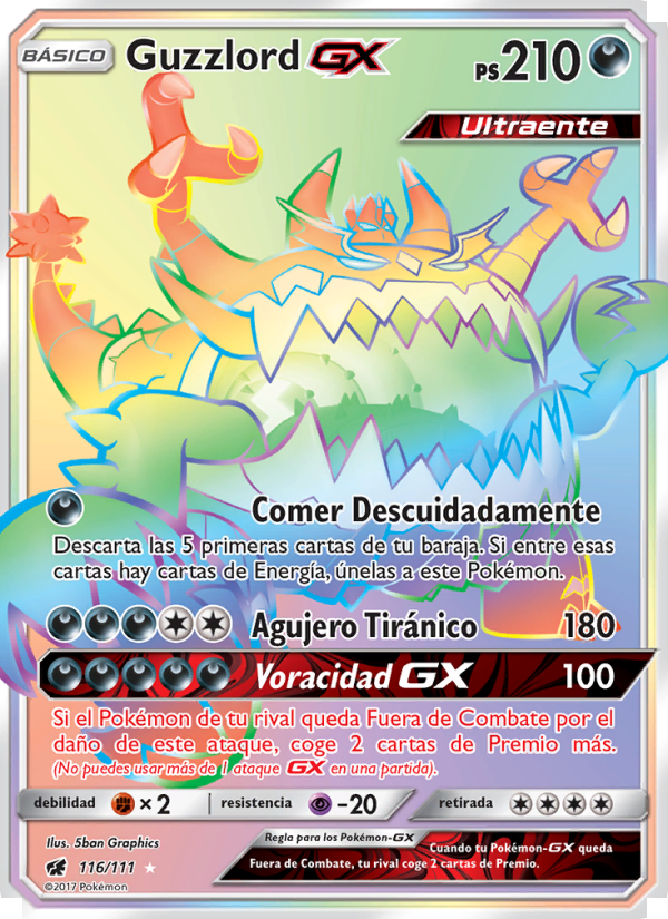 Guzzlord GX 116 — Invasión Carmesí (Spanish Pokémon TCG card)