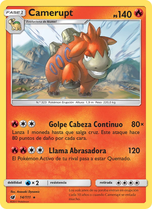 Camerupt 14 — Invasión Carmesí (Spanish Pokémon TCG card)
