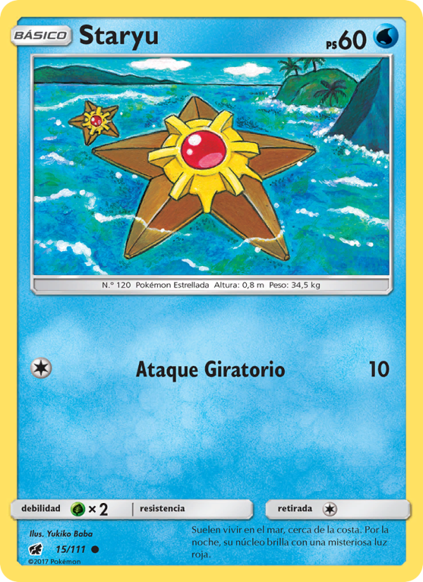 Staryu 15 — Invasión Carmesí (Spanish Pokémon TCG card)