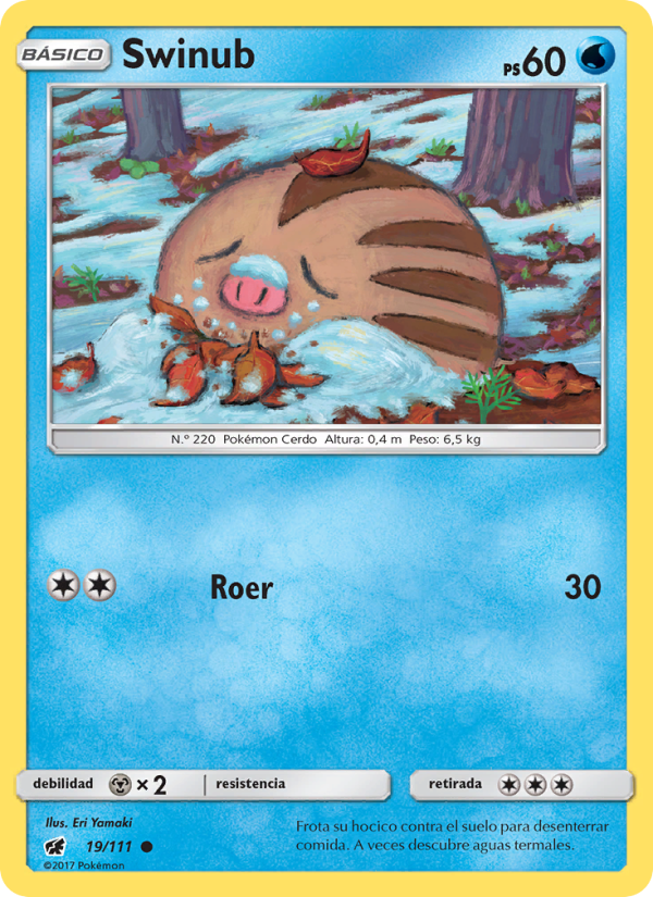 Swinub 19 — Invasión Carmesí (Spanish Pokémon TCG card)