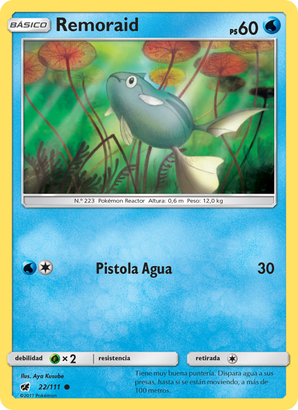 Remoraid 22 — Invasión Carmesí (Spanish Pokémon TCG card)