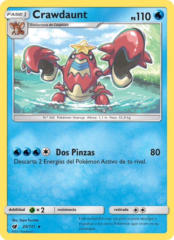 Crawdaunt 25 — Invasión Carmesí (Spanish Pokémon TCG card)