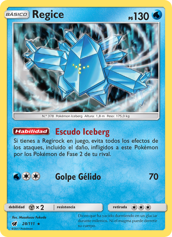 Regice 28 — Invasión Carmesí (Spanish Pokémon TCG card)