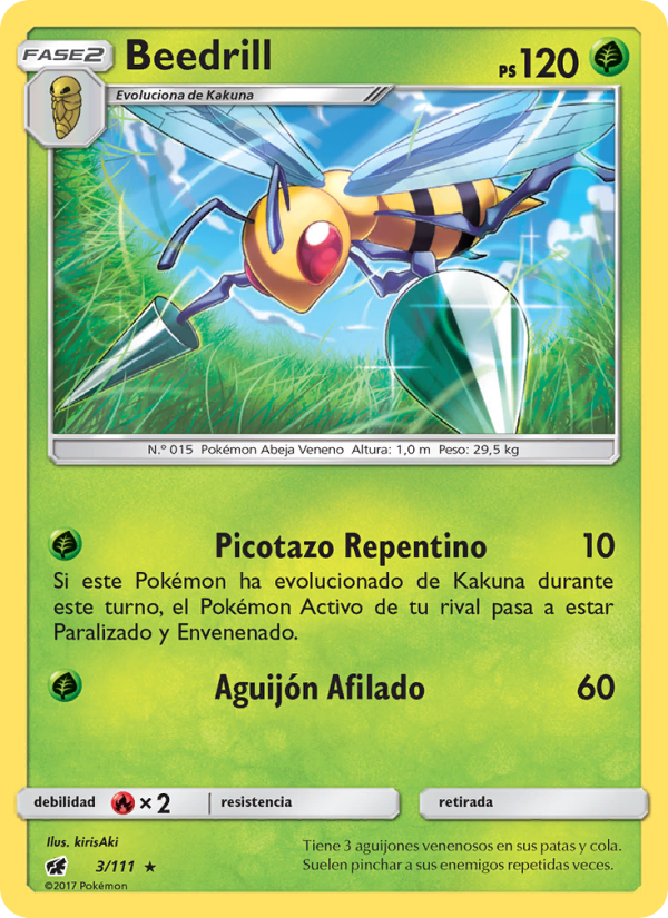 Beedrill 3 — Invasión Carmesí (Spanish Pokémon TCG card)