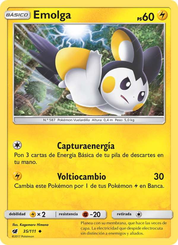 Emolga 35 — Invasión Carmesí (Spanish Pokémon TCG card)