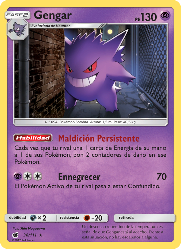 Gengar 38 — Invasión Carmesí (Spanish Pokémon TCG card)