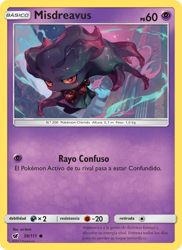 Misdreavus 39 — Invasión Carmesí (Spanish Pokémon TCG card)