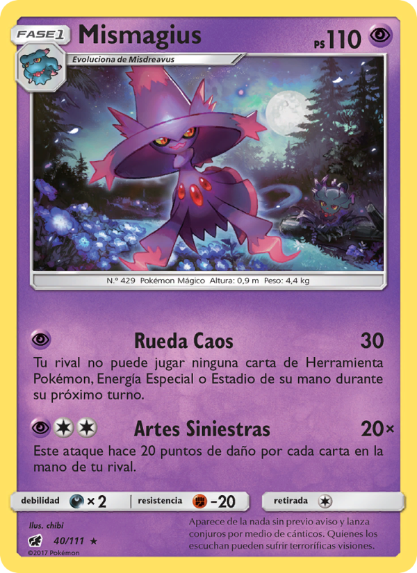 Mismagius 40 — Invasión Carmesí (Spanish Pokémon TCG card)