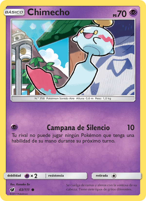 Chimecho 43 — Invasión Carmesí (Spanish Pokémon TCG card)