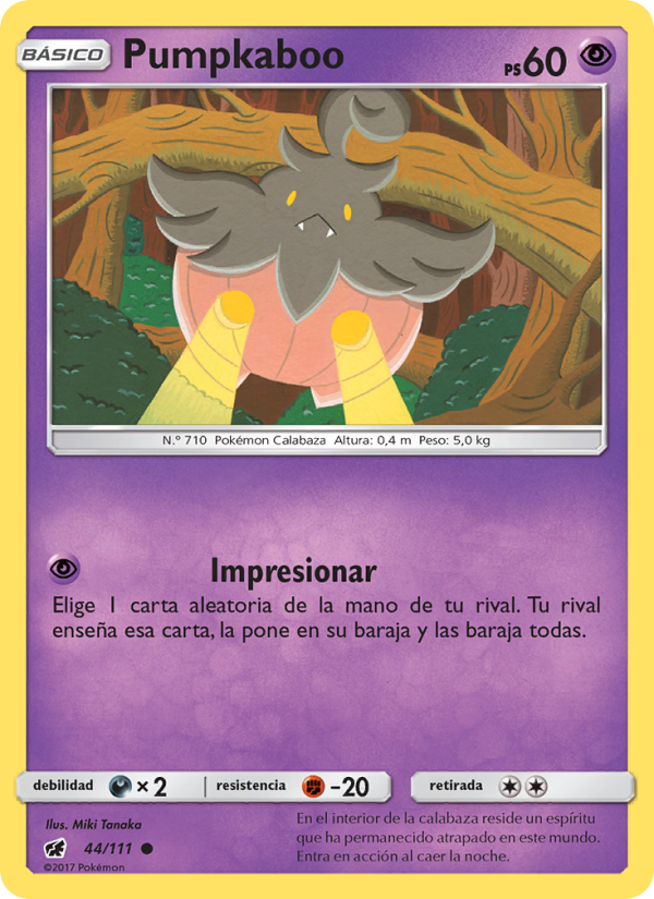Pumpkaboo 44 — Invasión Carmesí (Spanish Pokémon TCG card)