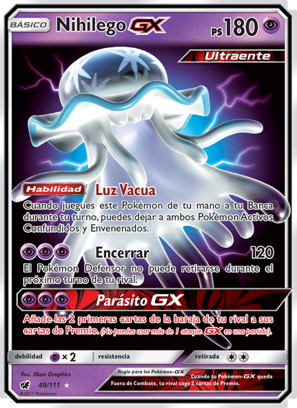Nihilego GX 49 — Invasión Carmesí (Spanish Pokémon TCG card)
