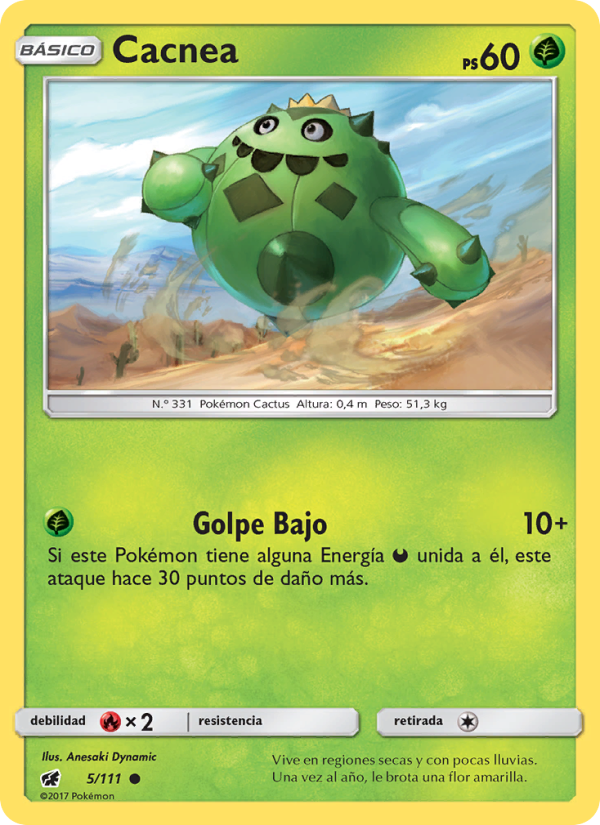 Cacnea 5 — Invasión Carmesí (Spanish Pokémon TCG card)