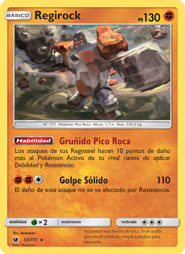 Regirock 53 — Invasión Carmesí (Spanish Pokémon TCG card)