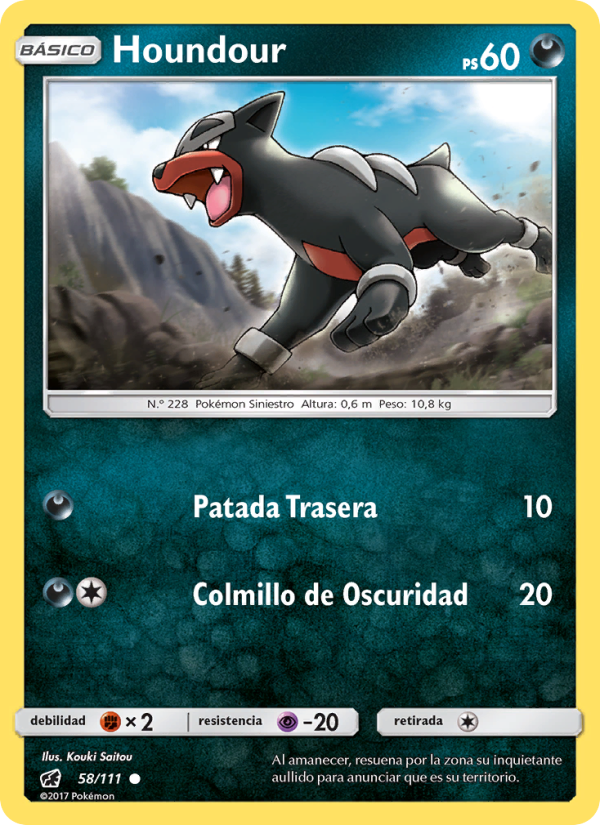 Houndour 58 — Invasión Carmesí (Spanish Pokémon TCG card)