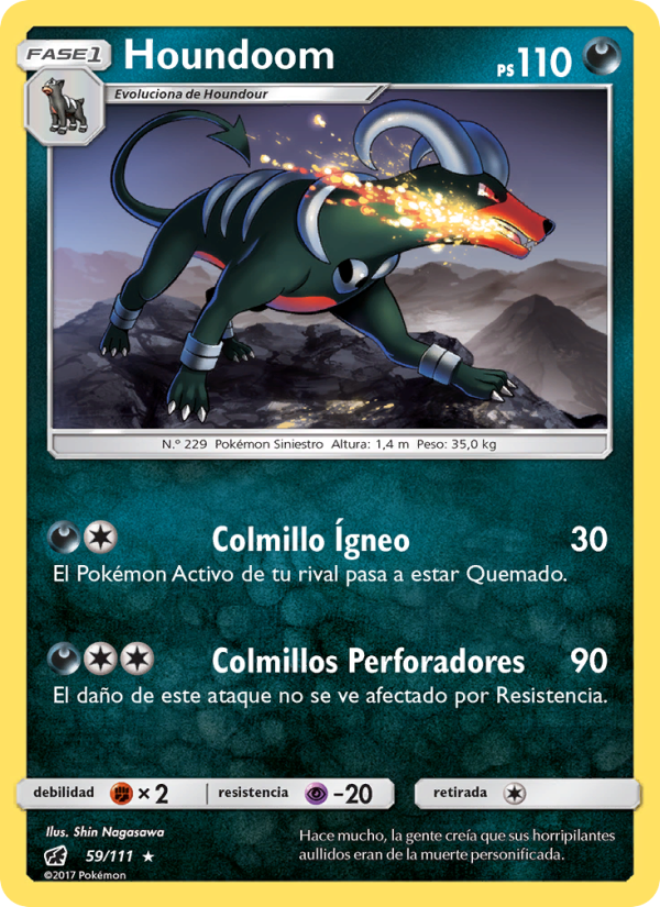 Houndoom 59 — Invasión Carmesí (Spanish Pokémon TCG card)