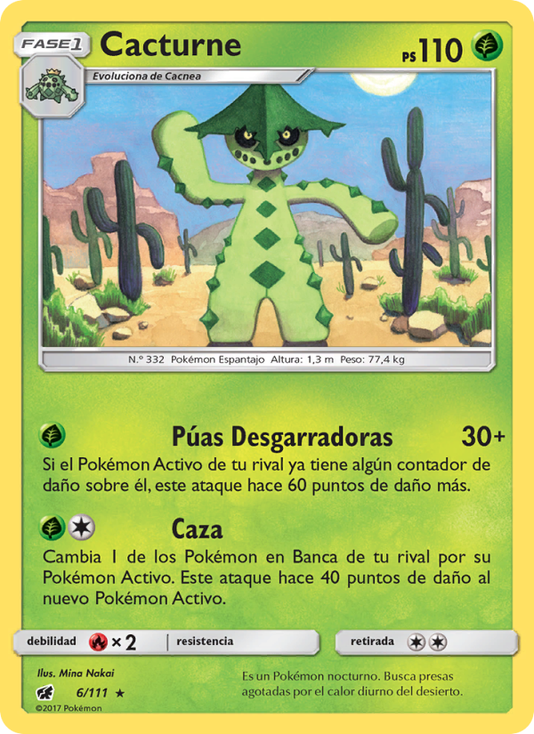 Cacturne 6 — Invasión Carmesí (Spanish Pokémon TCG card)