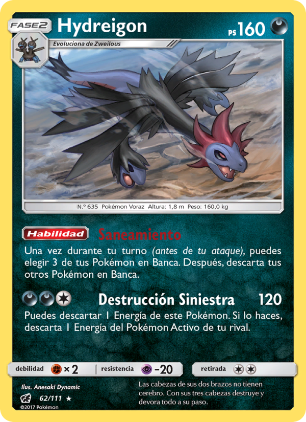 Hydreigon 62 — Invasión Carmesí (Spanish Pokémon TCG card)