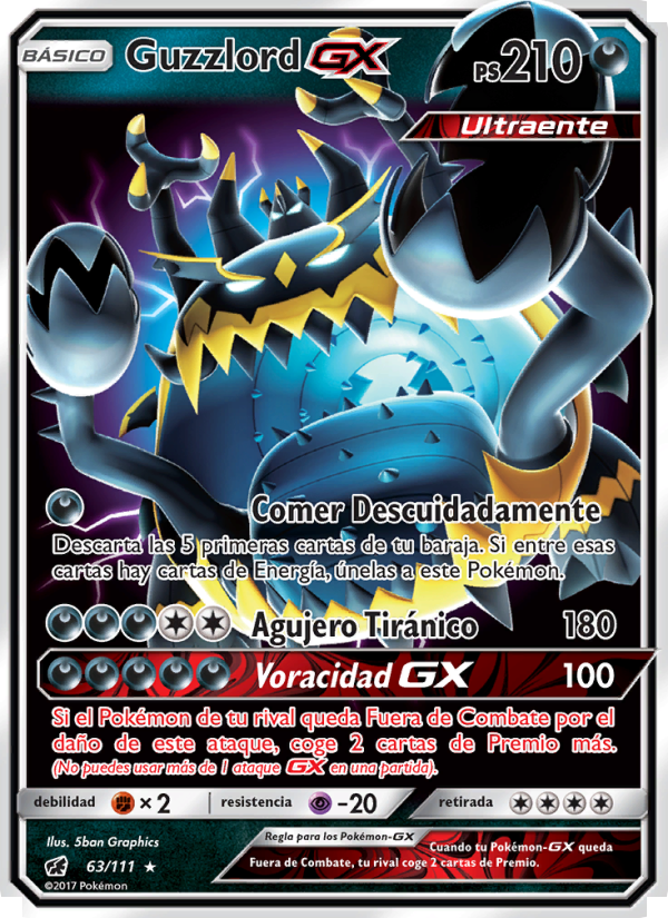 Guzzlord GX 63 — Invasión Carmesí (Spanish Pokémon TCG card)
