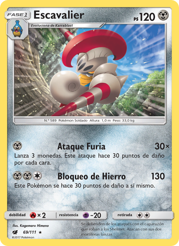 Escavalier 69 — Invasión Carmesí (Spanish Pokémon TCG card)