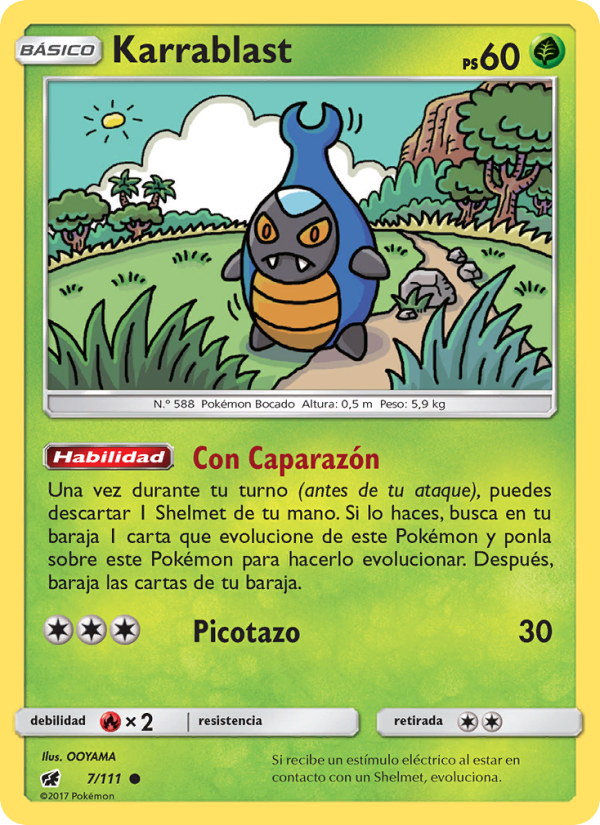 Karrablast 7 — Invasión Carmesí (Spanish Pokémon TCG card)