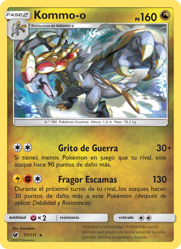 Kommo-o 77 — Invasión Carmesí (Spanish Pokémon TCG card)