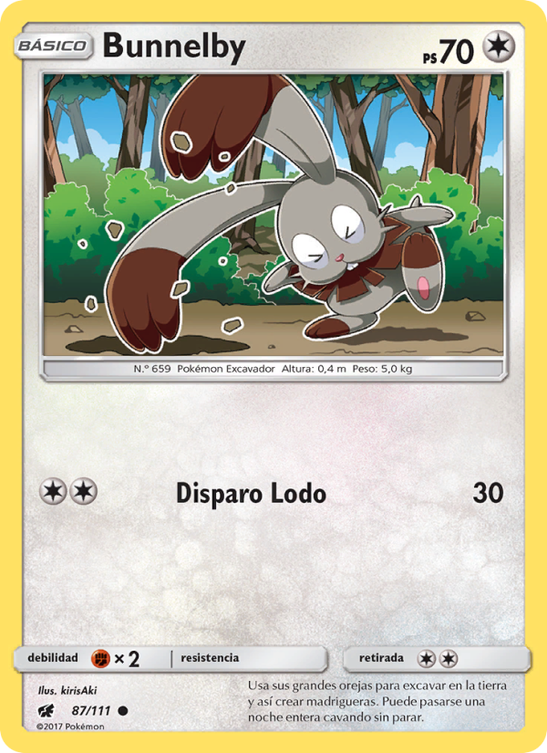 Bunnelby 87 — Invasión Carmesí (Spanish Pokémon TCG card)