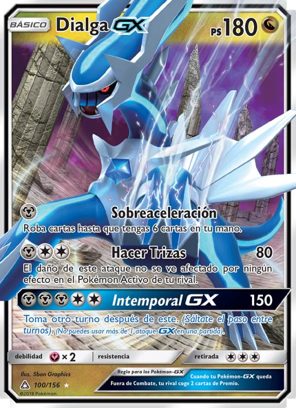 Dialga GX 100 — Ultraprisma (Spanish Pokémon TCG card)