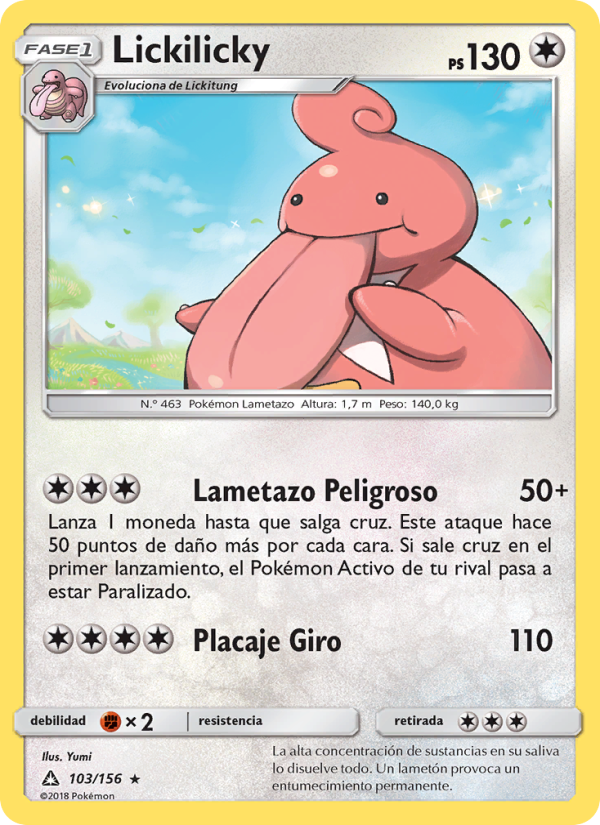 Lickilicky 103 — Ultraprisma (Spanish Pokémon TCG card)