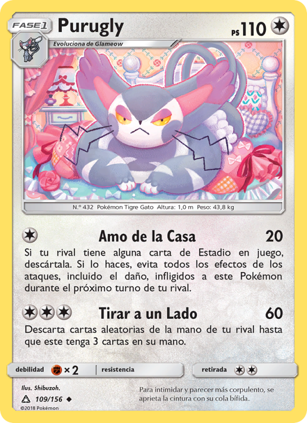 Purugly 109 — Ultraprisma (Spanish Pokémon TCG card)