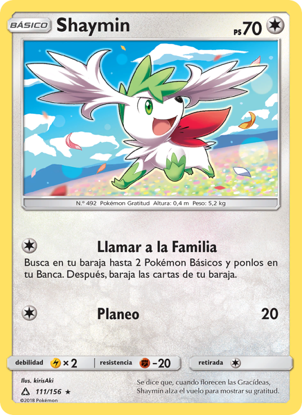 Shaymin 111 — Ultraprisma (Spanish Pokémon TCG card)
