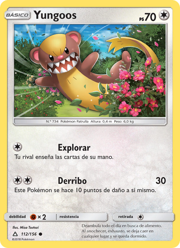 Yungoos 112 — Ultraprisma (Spanish Pokémon TCG card)