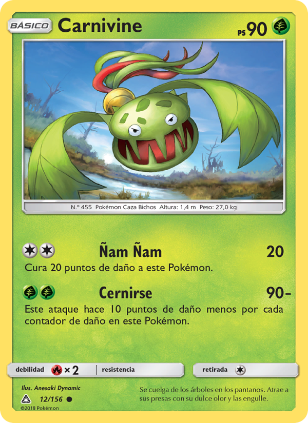 Carnivine 12 — Ultraprisma (Spanish Pokémon TCG card)