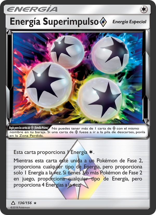 Energía Superimpulso ◇ 136 — Ultraprisma (Spanish Pokémon TCG card)