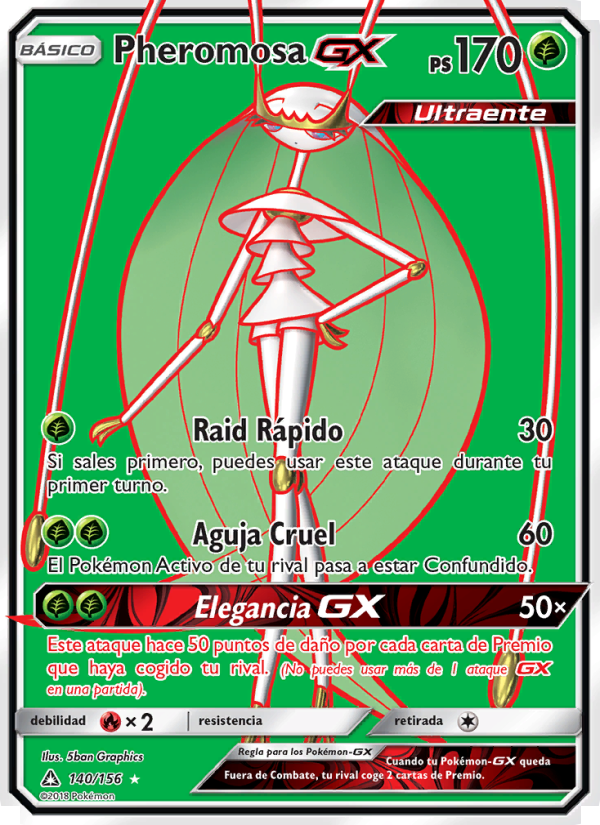 Pheromosa GX 140 — Ultraprisma (Spanish Pokémon TCG card)