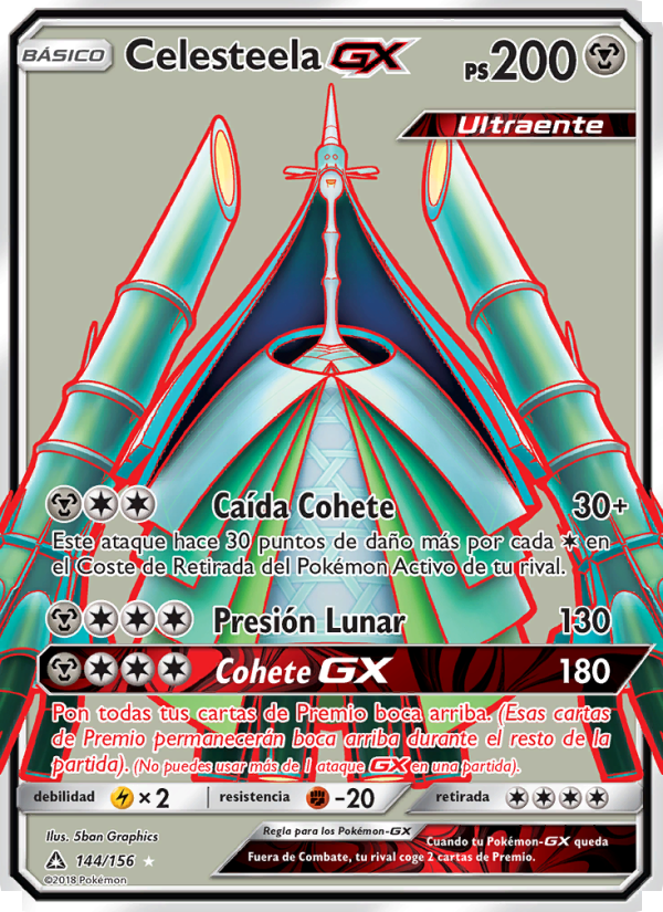 Celesteela GX 144 — Ultraprisma (Spanish Pokémon TCG card)