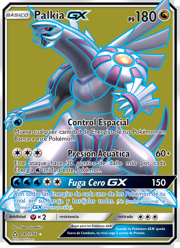 Palkia GX 147 — Ultraprisma (Spanish Pokémon TCG card)
