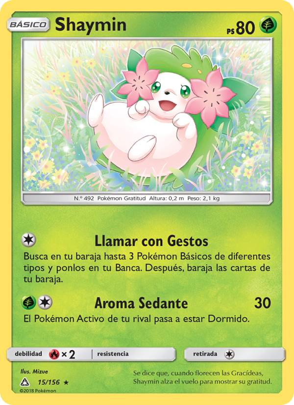 Shaymin 15 — Ultraprisma (Spanish Pokémon TCG card)