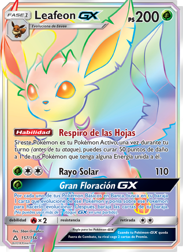 Leafeon GX 157 — Ultraprisma (Spanish Pokémon TCG card)