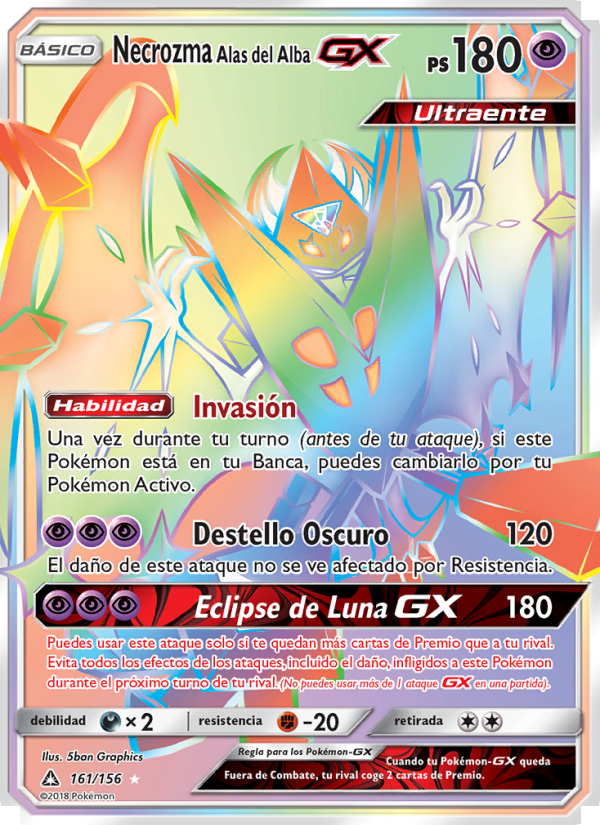 Necrozma Alas del Alba GX 161 — Ultraprisma (Spanish Pokémon TCG card)