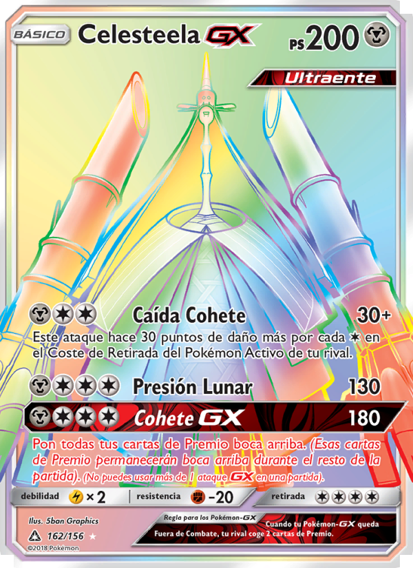 Celesteela GX 162 — Ultraprisma (Spanish Pokémon TCG card)
