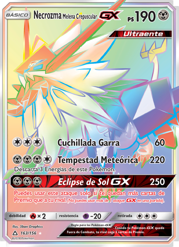 Necrozma Melena Crepuscular GX 163 — Ultraprisma (Spanish Pokémon TCG card)